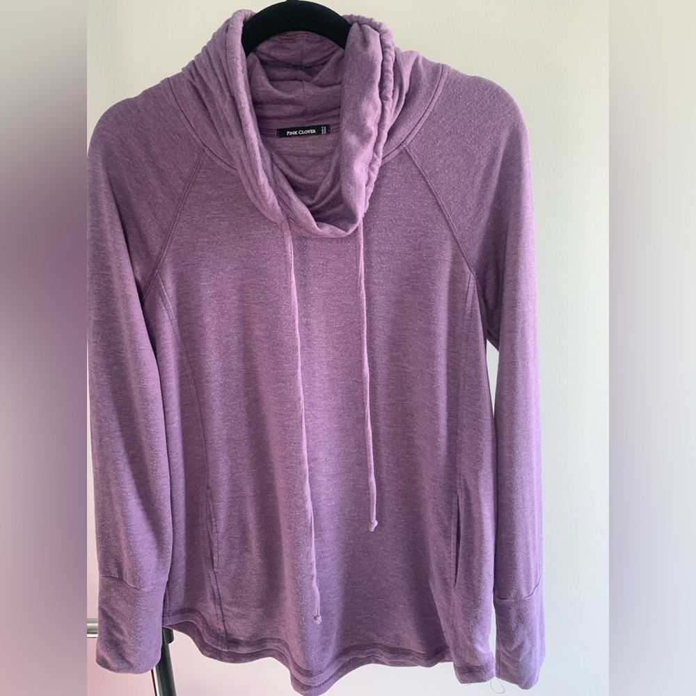 Pink Clover Lavender Cowl Neck Top - Picture 3 of 6